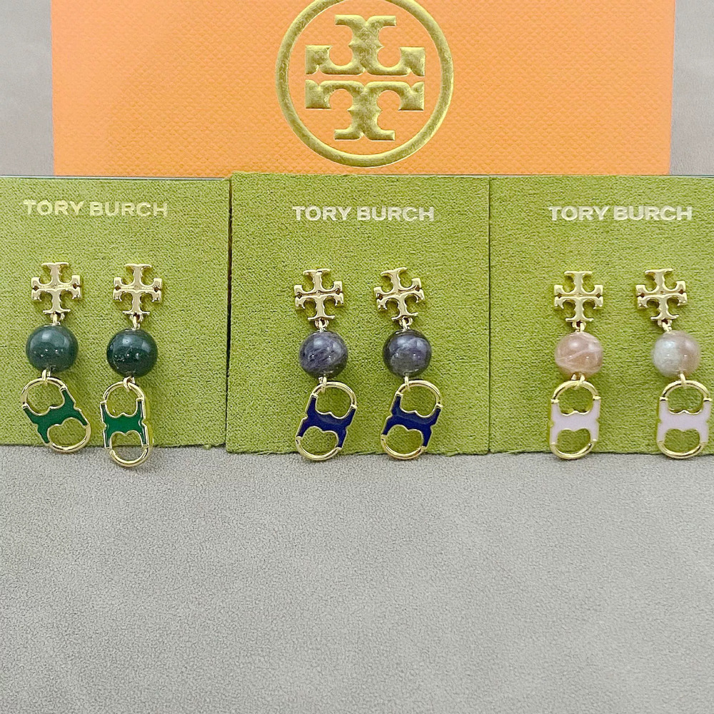 Tory Burch Natural Baroque Pearl Cross Drop Earrings Classic